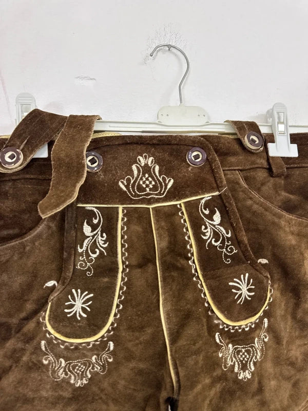 Pantaloncino Tirolese Lederhosen In Pelle Da Donna S / It 42 / Eu 36