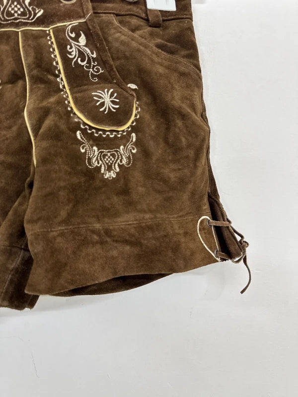 Pantaloncino Tirolese Lederhosen In Pelle Da Donna S / It 42 / Eu 36