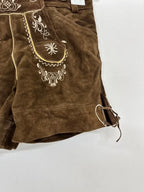 Pantaloncino Tirolese Lederhosen In Pelle Da Donna S / It 42 / Eu 36
