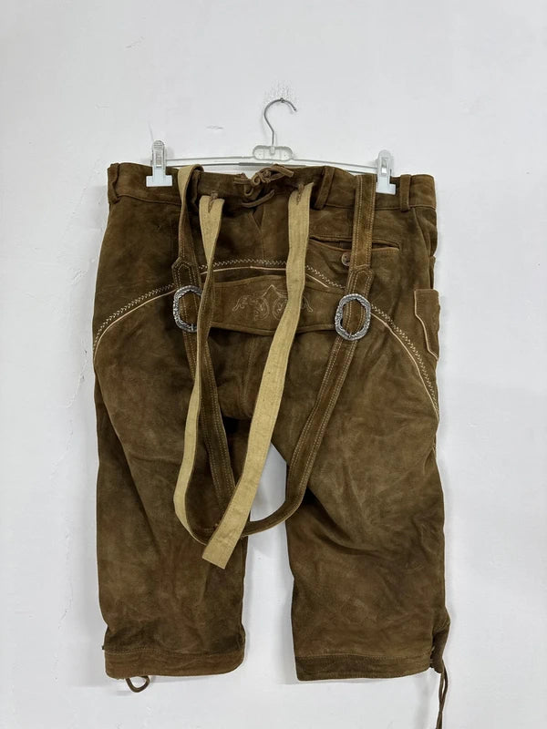 Pantalone Tirolese Lederhosen Da Uomo Xl Spieth & Wensky