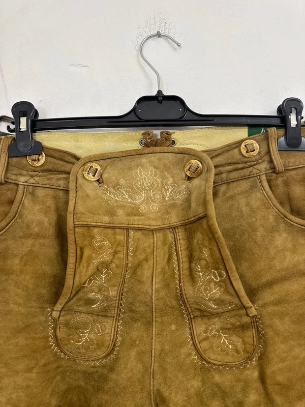Pantaloncino Tirolese Lederhosen Da Uomo Xl 52 H. Moser