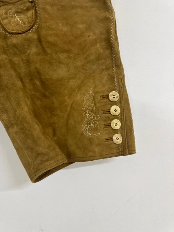 Pantaloncino Tirolese Lederhosen Da Uomo Xl 52 H. Moser