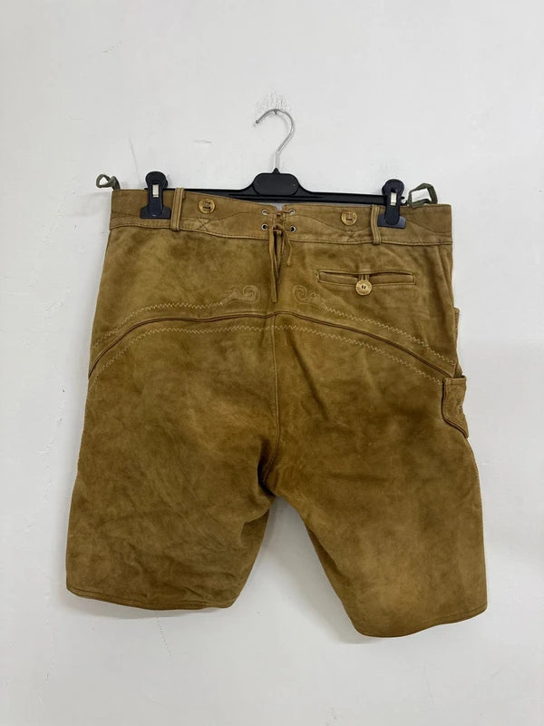 Pantaloncino Tirolese Lederhosen Da Uomo Xl 52 H. Moser