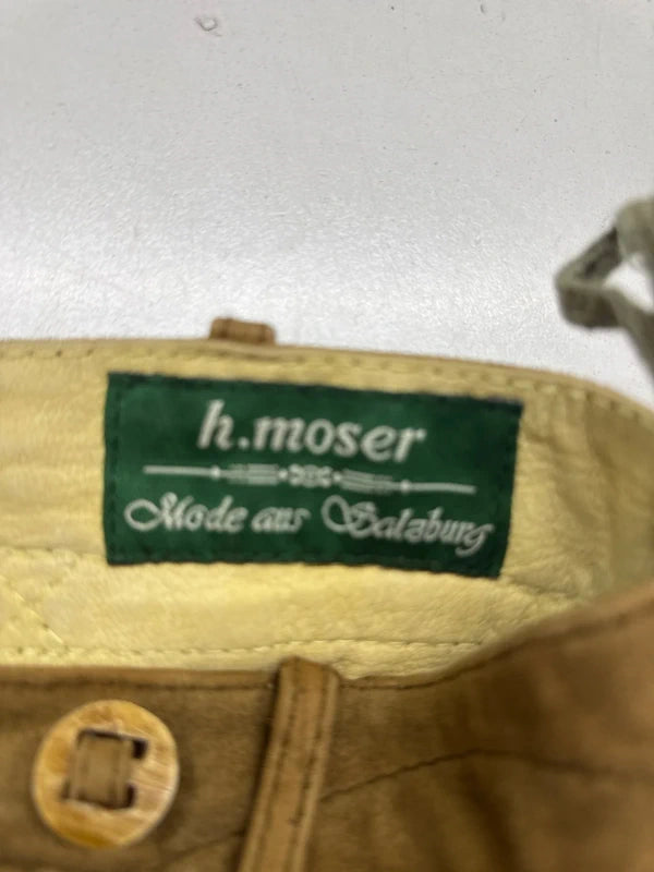 Pantaloncino Tirolese Lederhosen Da Uomo Xl 52 H. Moser