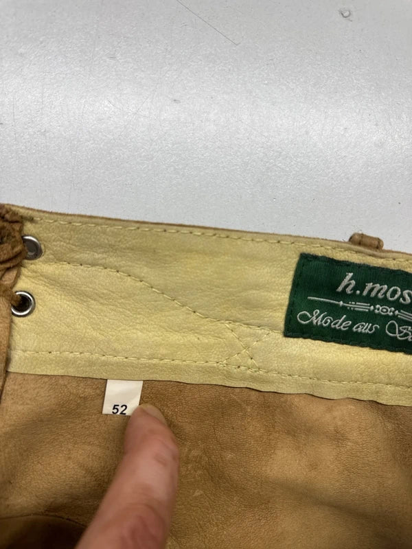 Pantaloncino Tirolese Lederhosen Da Uomo Xl 52 H. Moser