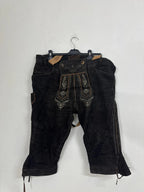 Pantalone Tirolese Nero Da Uomo Xxl Lederhosen