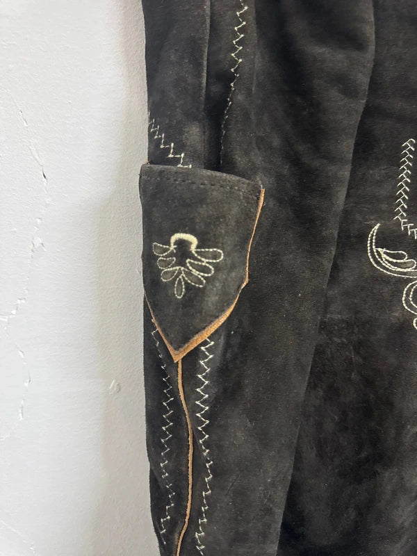 Pantalone Tirolese Nero Da Uomo Xxl Lederhosen