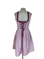 Vestito Tirolese Dirndl M Lilla Rosa Pois