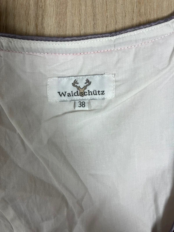 Vestito Tirolese Dirndl M Lilla Rosa Pois
