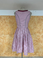 Vestito Tirolese Dirndl M Lilla Rosa Pois
