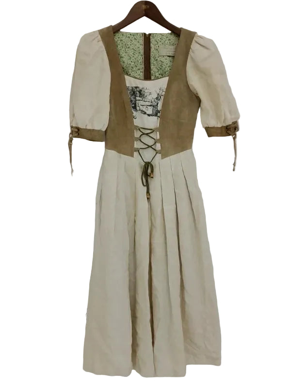 Vestito Tirolese Ecru H. Moser Lungo Xs