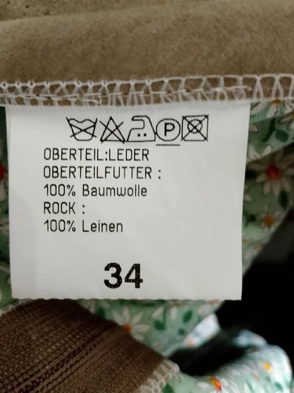 Vestito Tirolese Ecru H. Moser Lungo Xs