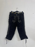 Pantalone Tirolese Lederhosen Neri Da Uomo M Beckett