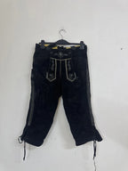 Pantalone Tirolese Lederhosen Neri Da Uomo M Beckett