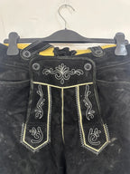 Pantalone Tirolese Lederhosen Neri Da Uomo M Beckett