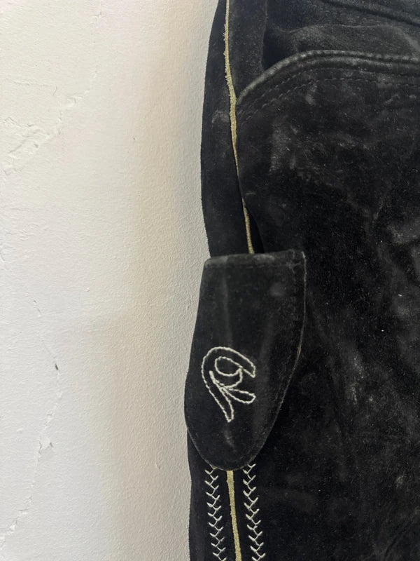 Pantalone Tirolese Lederhosen Neri Da Uomo M Beckett