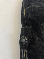 Pantalone Tirolese Lederhosen Neri Da Uomo M Beckett