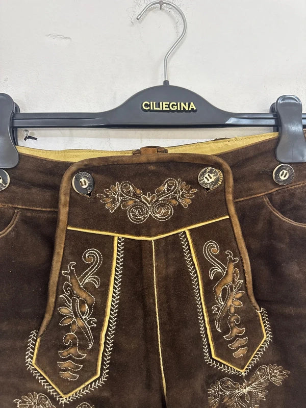 Pantaloncino Tirolese Lederhosen Da Donna Xs / It 38 / Eu 34 Country Line