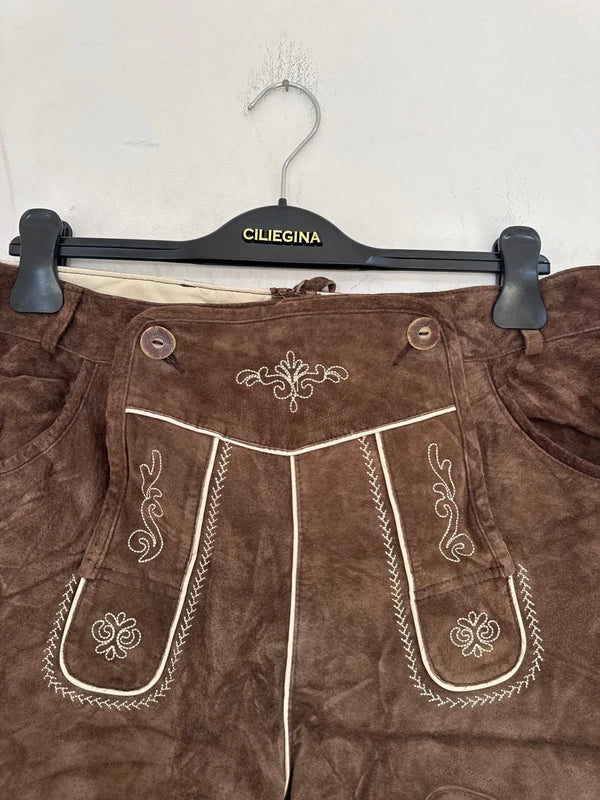 Pantaloncino Tirolese Lederhosen Da Uomo Xxl Waldschütz