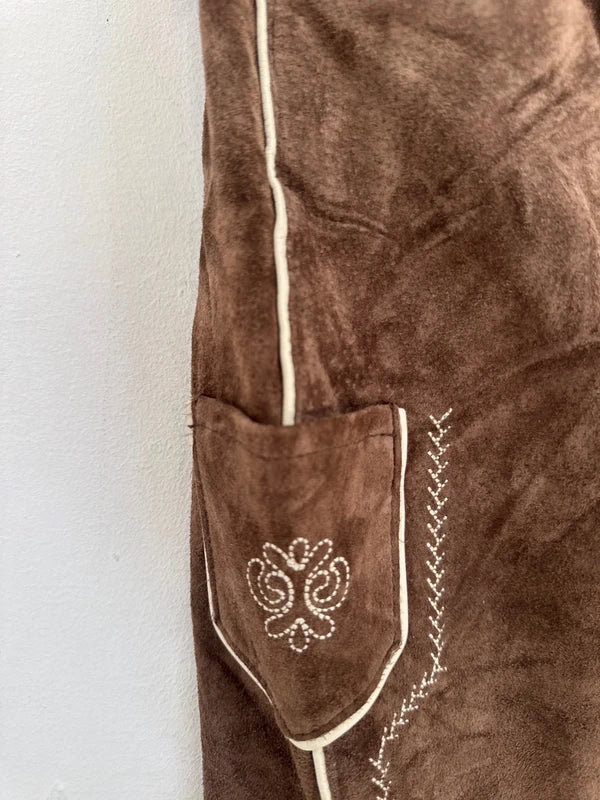 Pantaloncino Tirolese Lederhosen Da Uomo Xxl Waldschütz