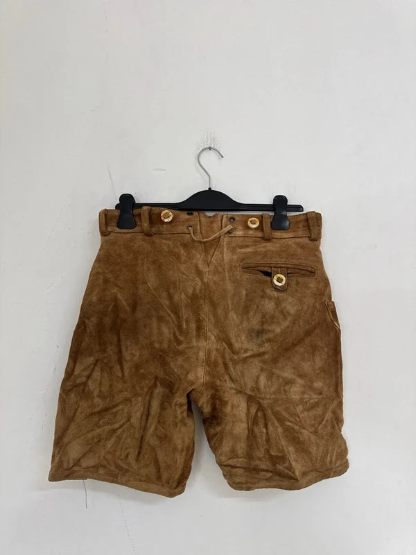 Pantaloncino Tirolese Lederhosen Da Donna L-xl / It 46 / Eu 42