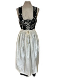 Vestito Tirolese Con Grembiule Donna Dirndl Tg. L Nero Bianco