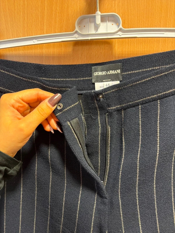 Pantaloni donna Giorgio Armani Blu Gessati 46 L