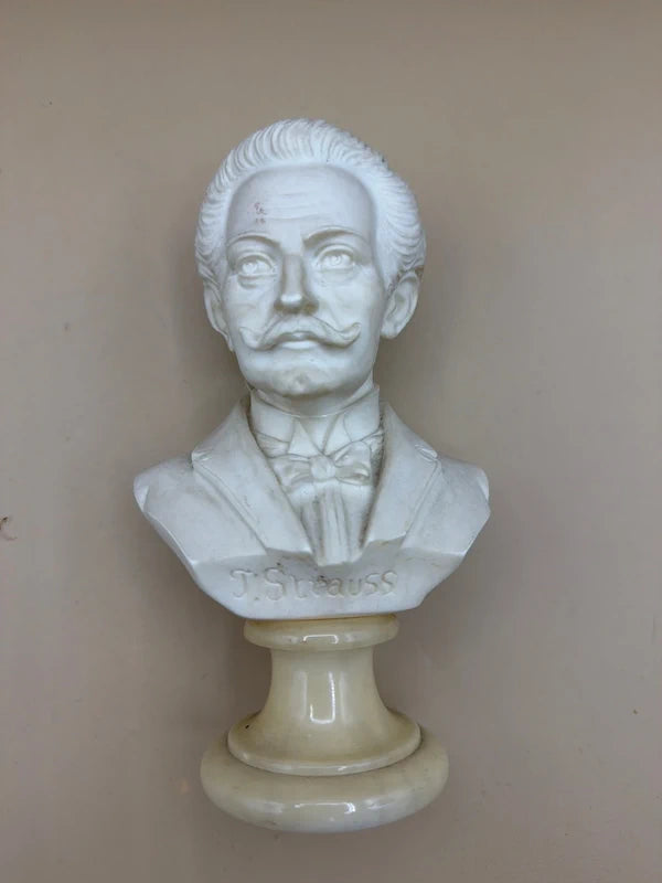 Busto Scultura Vintage J. Strauss Firmato A. Giannelli 1972