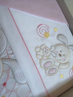 Completo Letto Neonata Copriletto Piquet, Lenzuolo E Federa Da Lettino Nuovo Rosa Otto L’orsacchiotto
