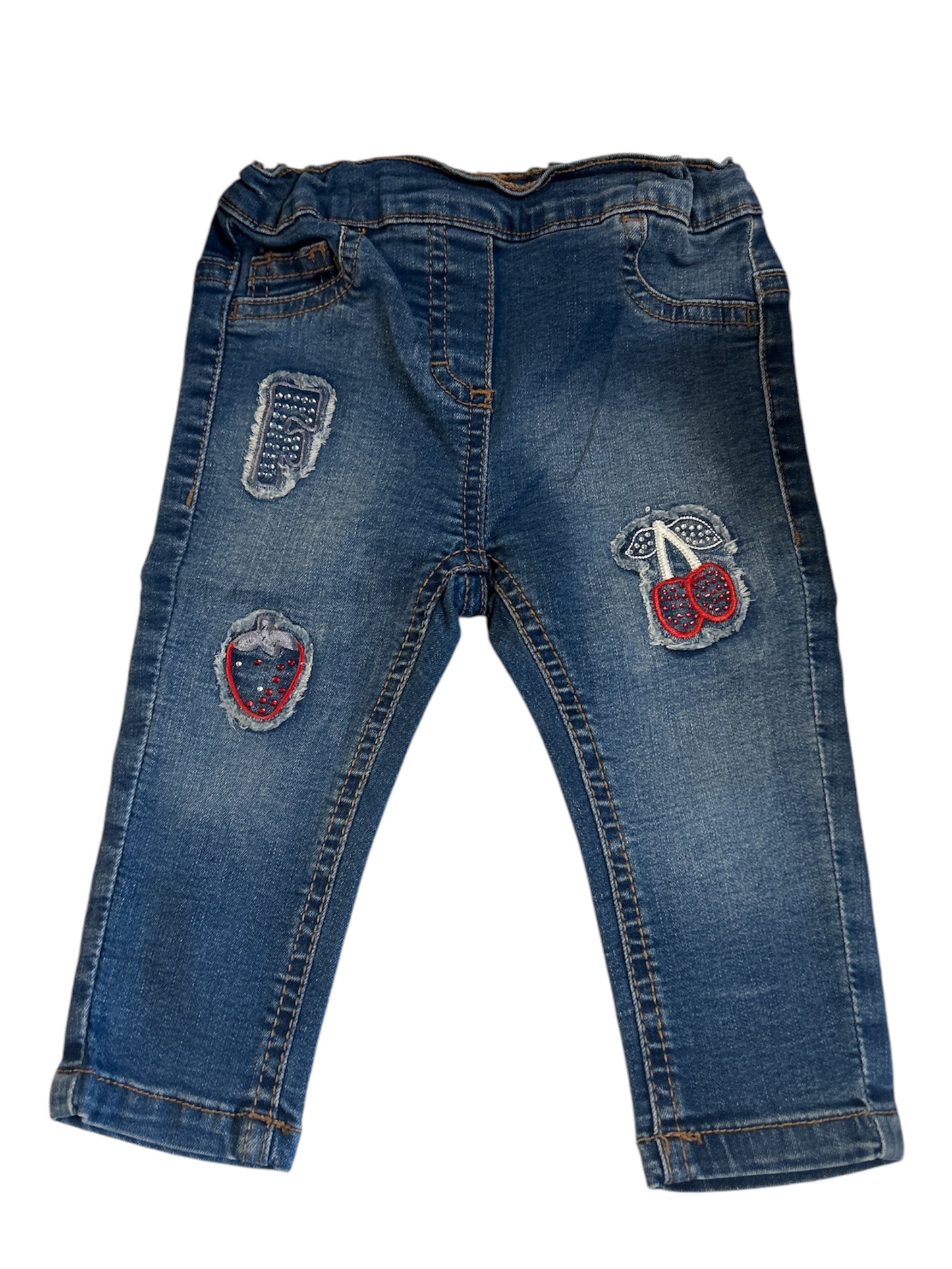 Jeans bambina 9-12 mesi con applicazioni