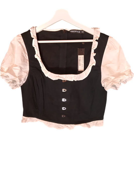 Camicia Tirolese Nera Bianca Dangerfield Nuova L/xl