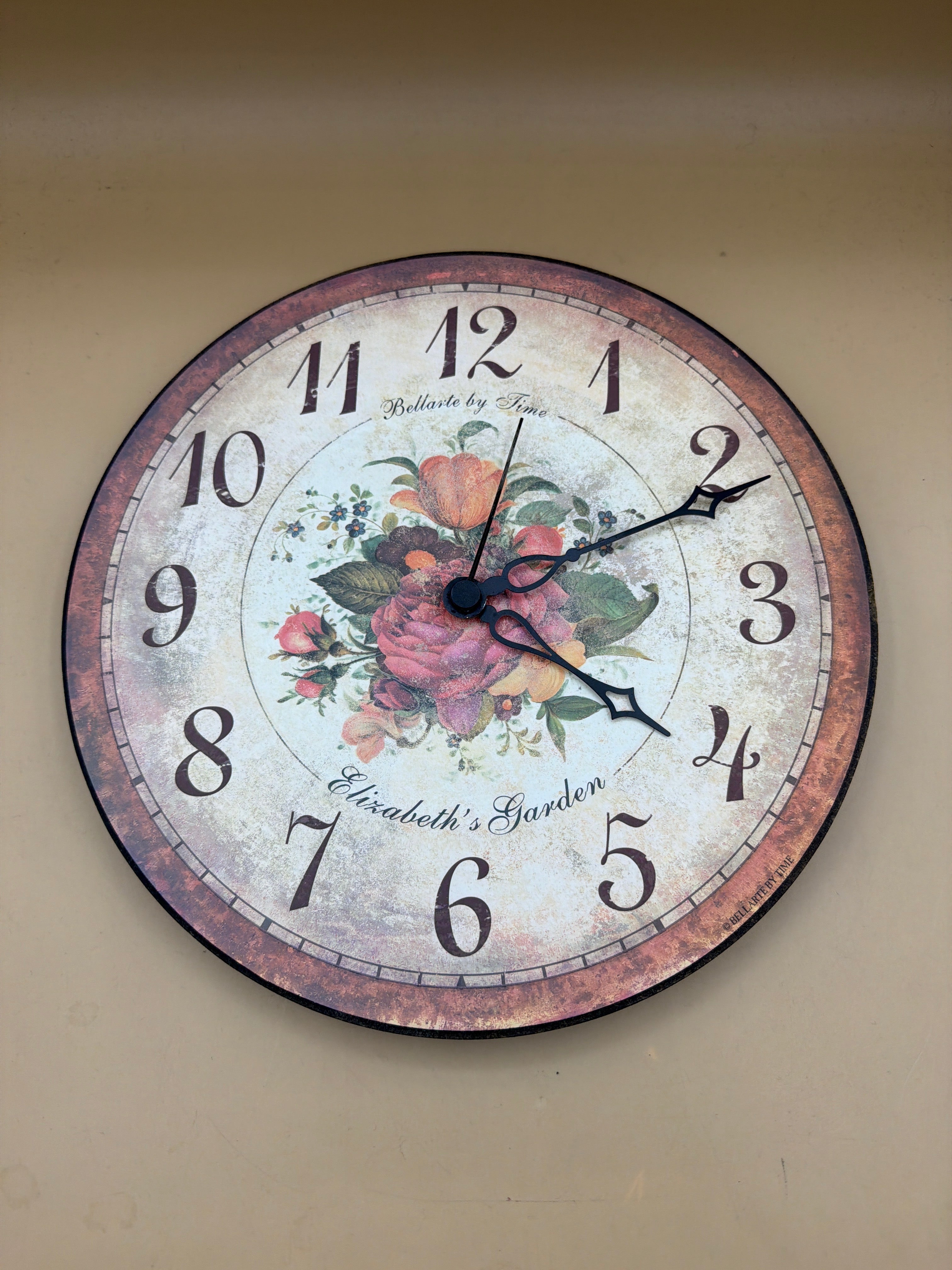 Orologio Da Parete Legno Fiori