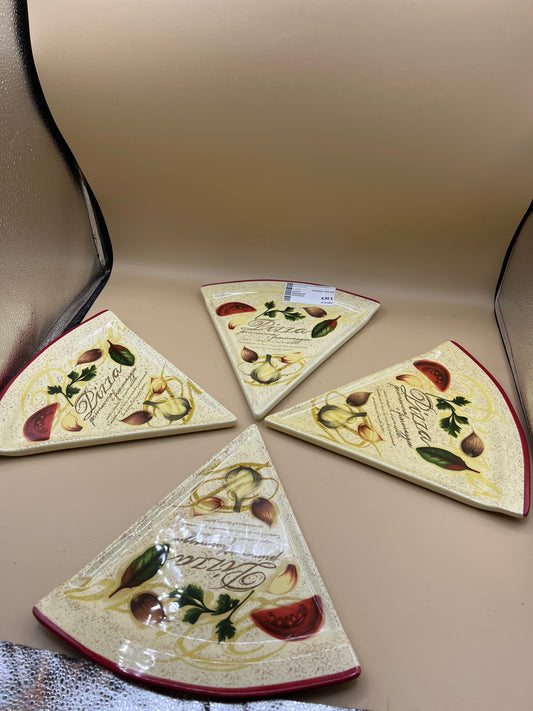 4 Piatti Triangolari Fetta Pizza