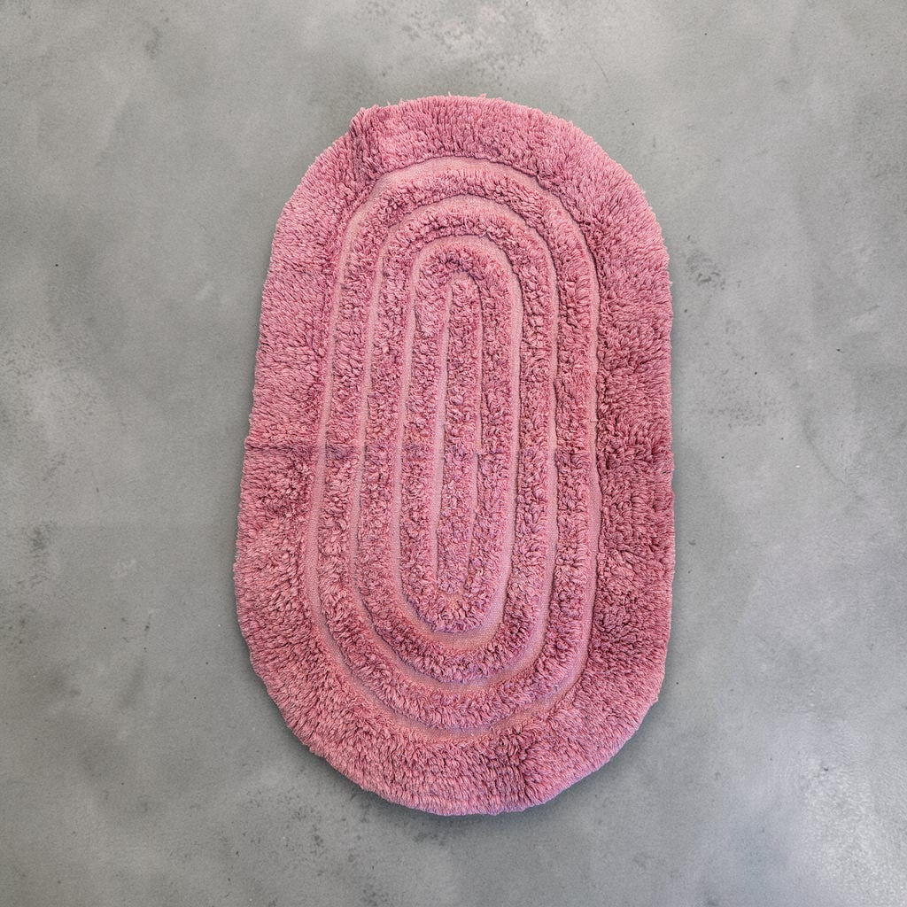 Tappeto Ovale Bagno Rosa
