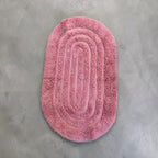 Tappeto Ovale Bagno Rosa