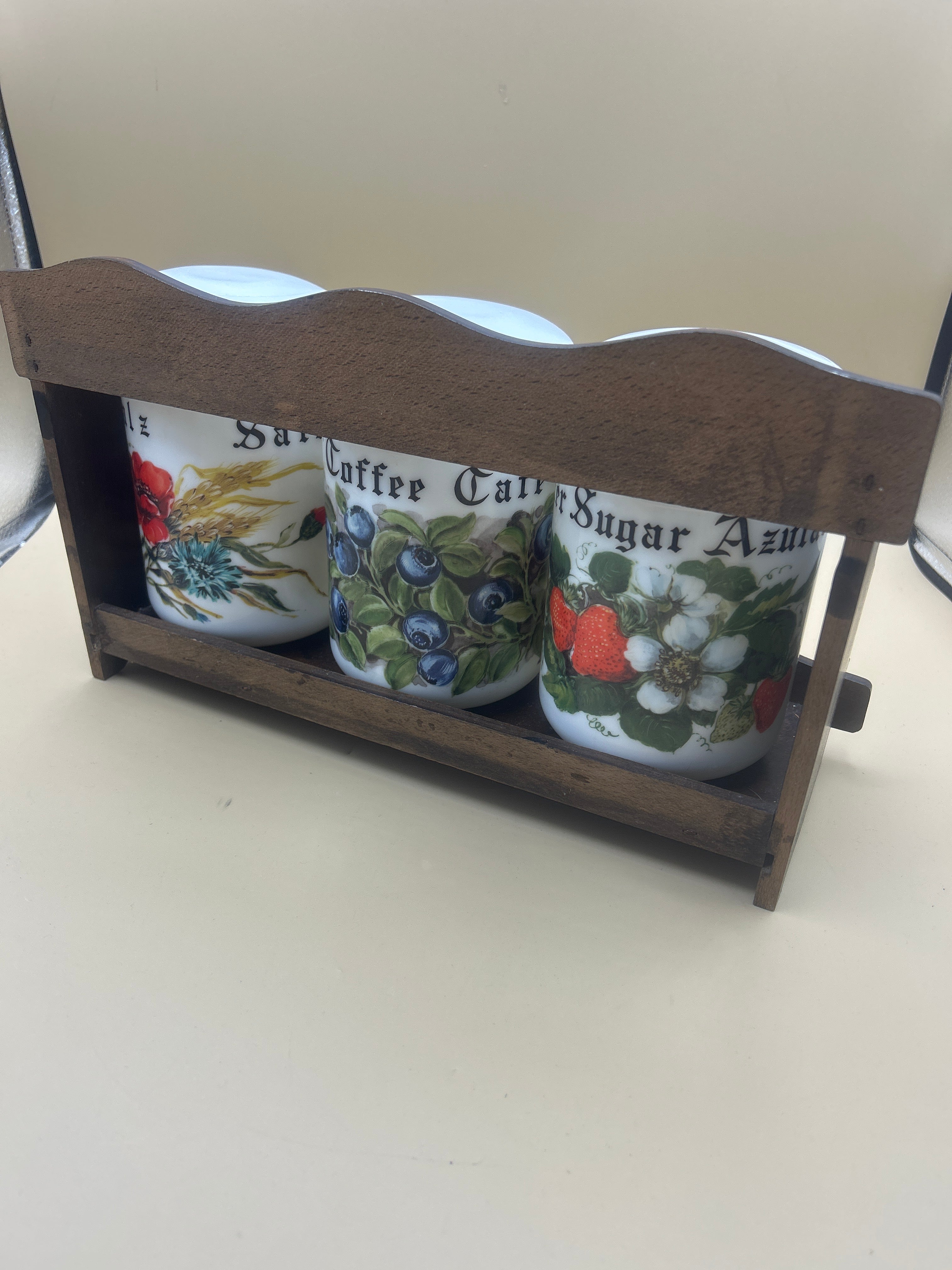 Mensolina Con Tre Vasi Sale Caffe Zucchero Vintage