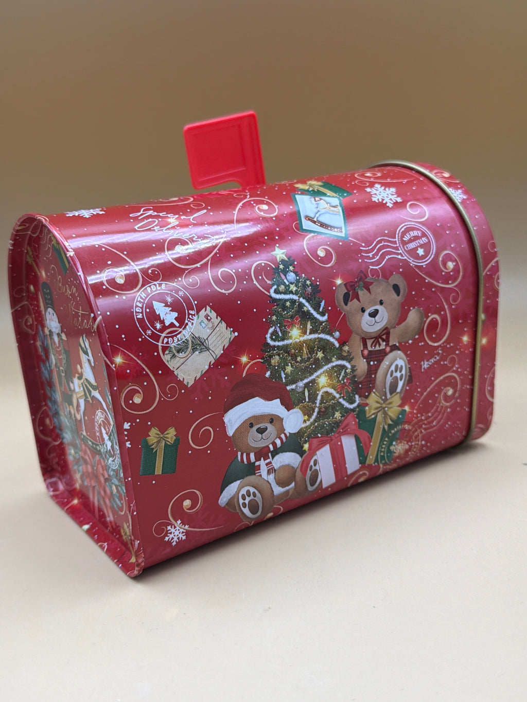 Cassetta Della Posta Latta Natale Rossa