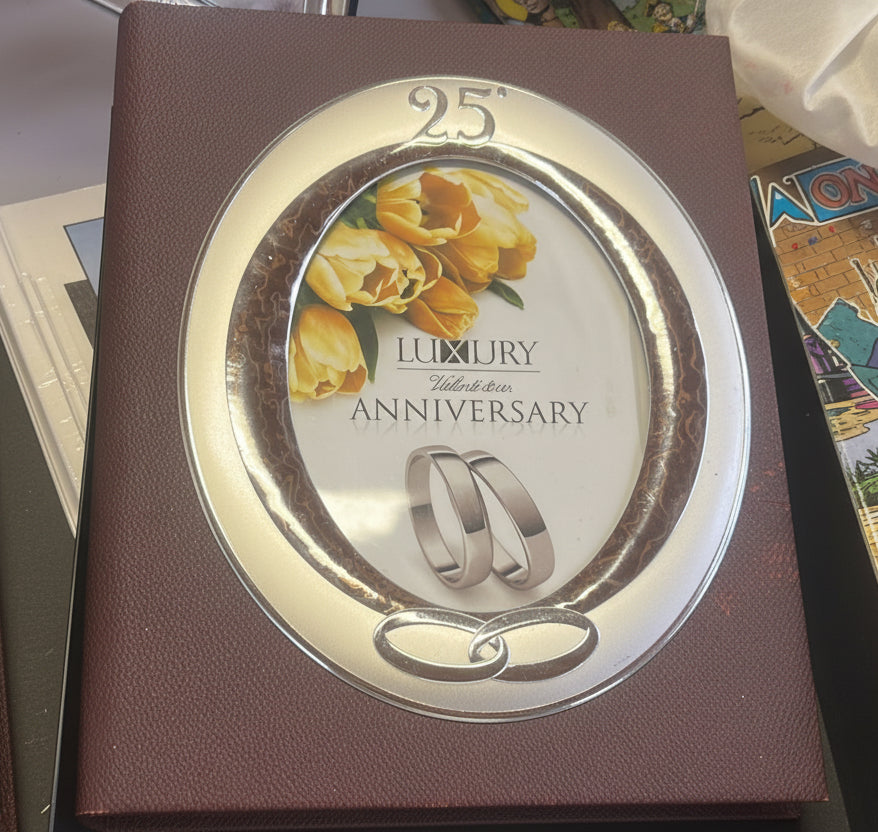 Album Foto Valenti lamina Argento per 25º anniversario di matrimonio