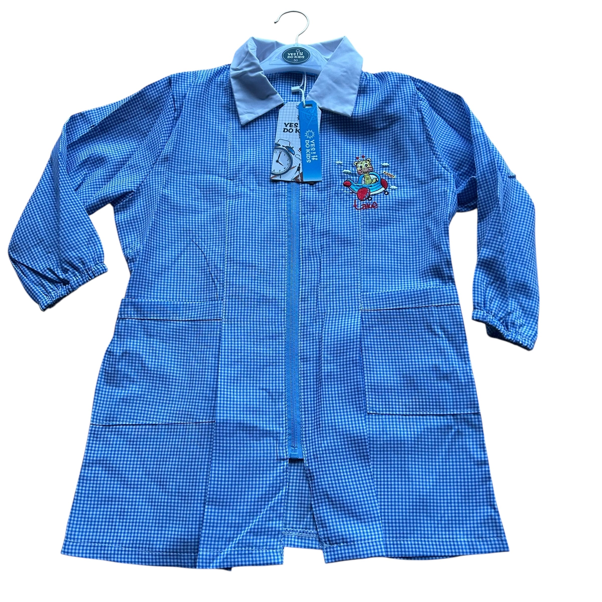 Grembiule Asilo Scuola Materna Azzurro Bimbo Con Cerniera Nuovo 3 Anni