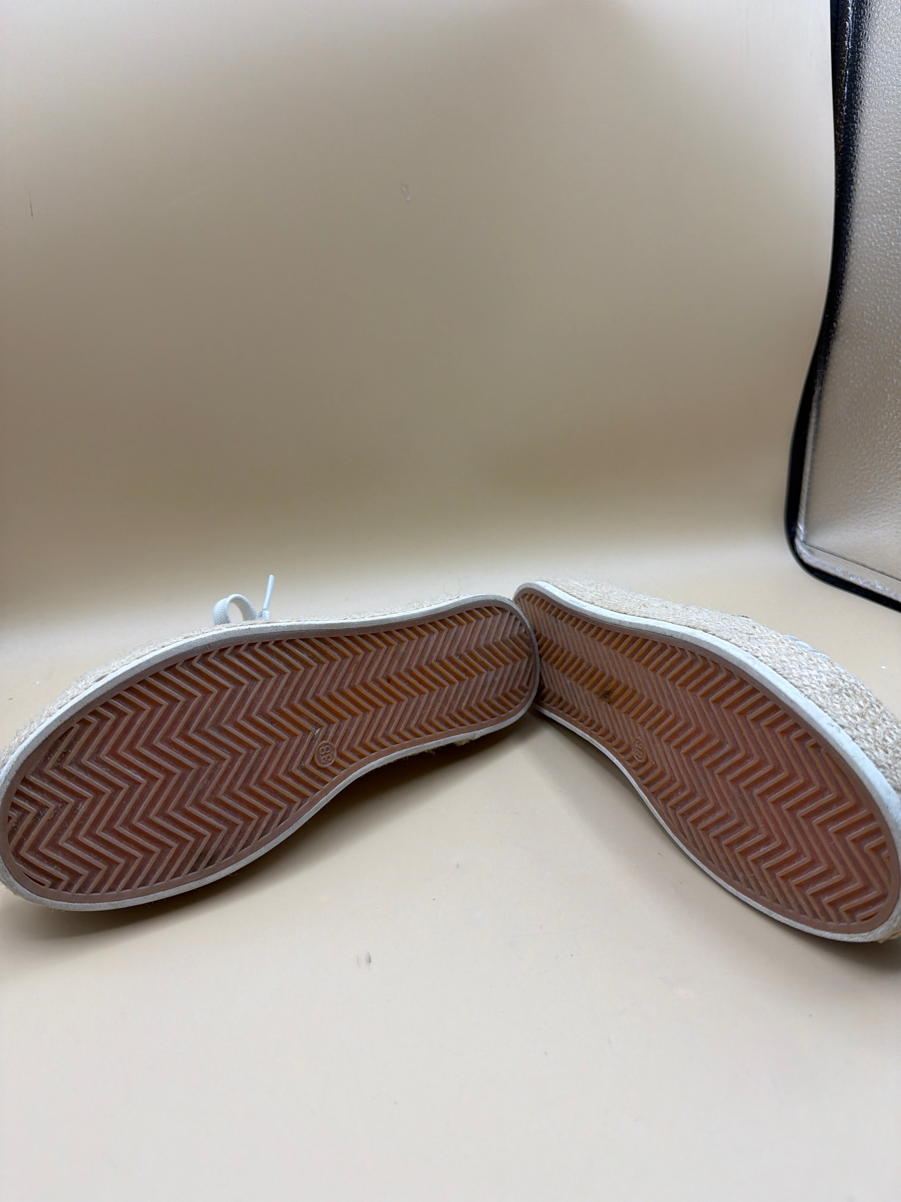 Scarpe 38 Tela Azzurre Paglia Lora Ferres