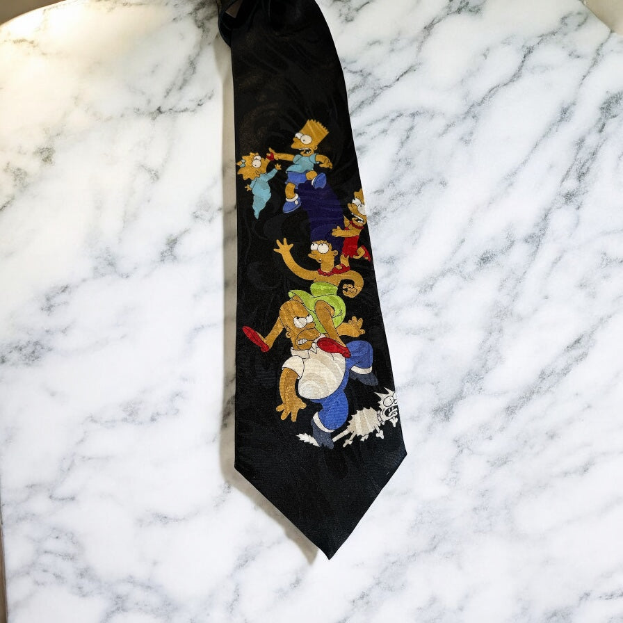 Cravatta Simpson In Seta Gold City Hand Made