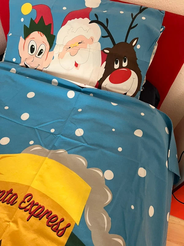 Sacco Copripiumino E Federa Per Letto Singolo A Tema Natalizio