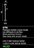 LED-Stehleuchte aus poliertem Coromo-Metall PERENZ 6196 Stehleuchte mit zwei Leuchten 