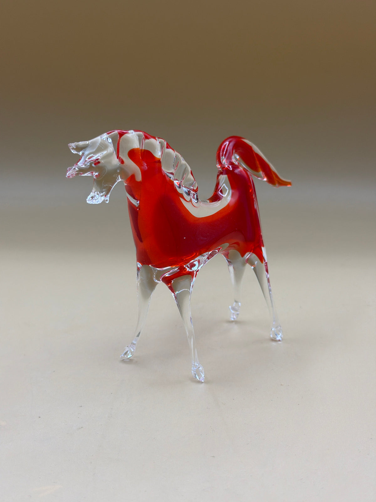 Cavallo In Vetro Di Murano Rosso