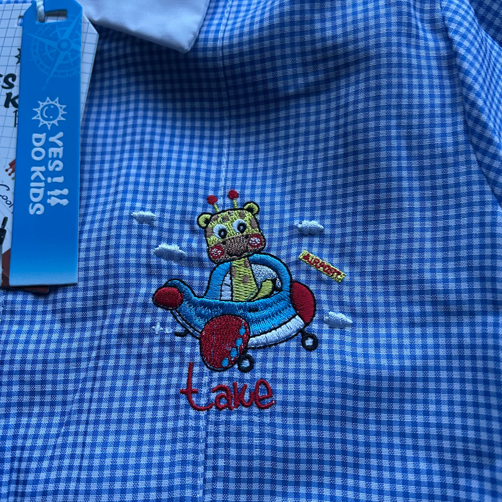 Grembiule Asilo Scuola Materna Azzurro Bimbo Con Cerniera Nuovo 3 Anni