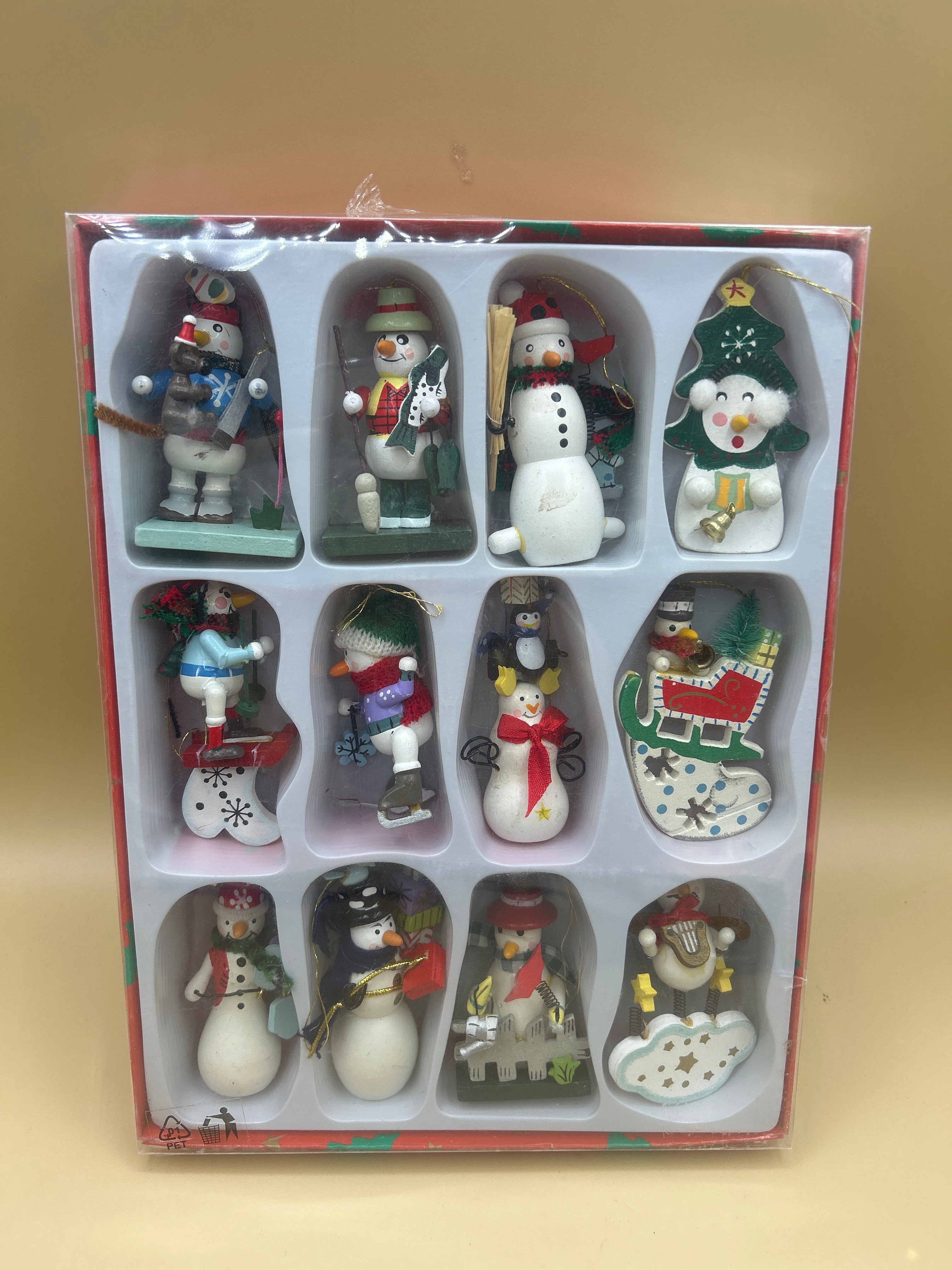 Scatola Addobbi Nuovi Natale In Legno 12 Pezzi