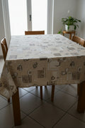 Tovaglia Coprimacchia Beige Cuori 130x130