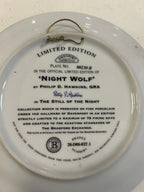 Vintage Bradford Exchange Exchange by Davenport Night Wolf Limited Edition Picture Plate by Philip D Hawkins