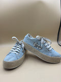 Scarpe 38 Tela Azzurre Paglia Lora Ferres