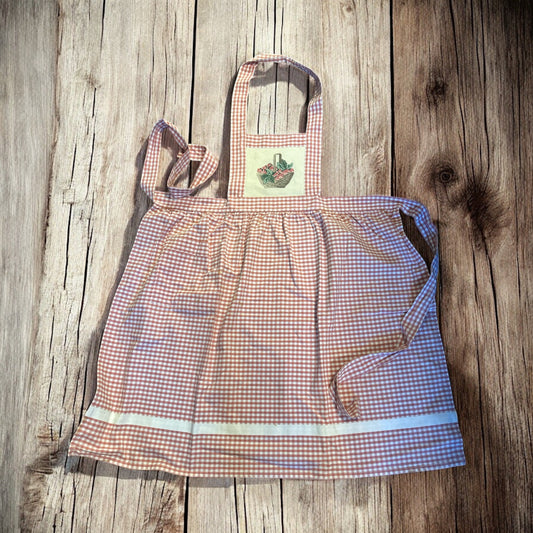 Grembiule Inserto Ricamato Con  Cesto Fiori